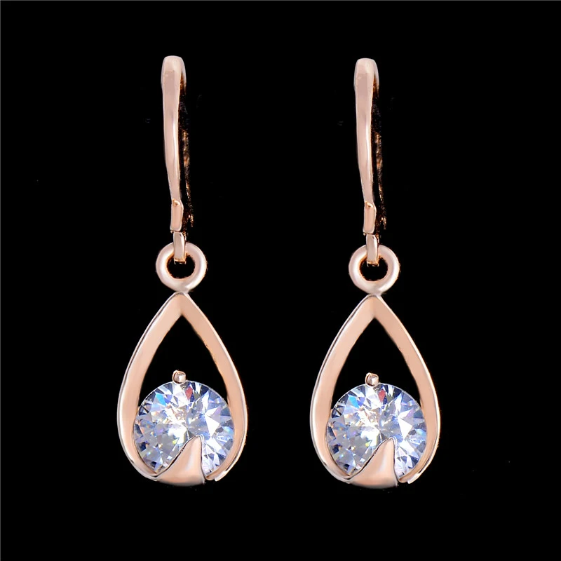 Женские серьги подвески misanryne золотого цвета с фианитами и кристаллами|earrings