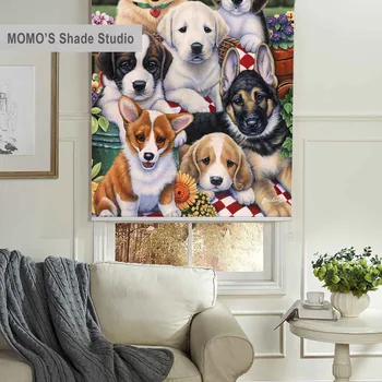 

MOMO Roller Blinds Blackout Design Window Blinds Painting Curtains Roller Shades Thermal Fabric Custom Size , PRB set297-299