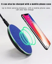 

BuzzLee QI fast wireless charger new round fabric Support QC2.0 QC3.0 fast charge wireless charger for iphoneX XS MAX XR 8 Plus