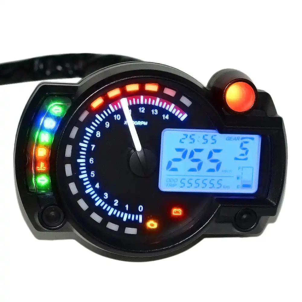 Backlight Lcd Digital Motorcycle Speedometer 12v Abs Tachometer