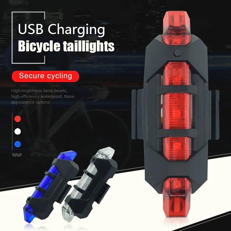 

1Pcs/2Pcs/3Pcs WasaFire USB Rechargeable Bicycle Tail Light Portable LED Bike Light Rear Warning Safety Bike Light Flash Light