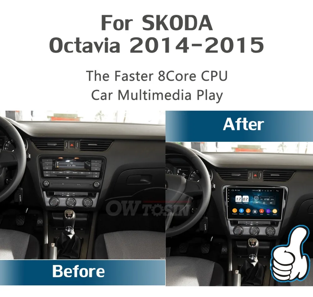 10," ips Android 9,0 Восьмиядерный 4G+ 64G Автомобильный dvd-плеер для Skoda Octavia Радио стерео DSP CarPlay Parrot