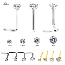 Starbeauty 1pc 20G 1.5/2/2.5/3mm Limpar Gem Hélice Piercing No Nariz Piercing No Nariz brincos Tragus Lábio Pircing Orelha Piercing No Nariz Jóias
