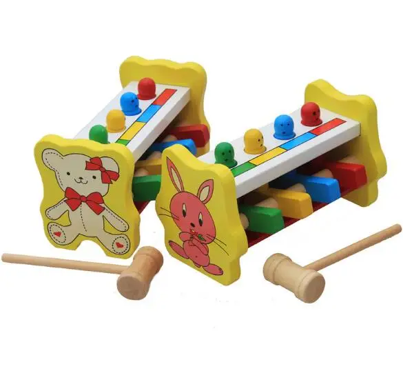 Деревянный молоток игрушечная палочка ящик с молотком для малышей Развивающие головоломки игрушки для детей YH1085