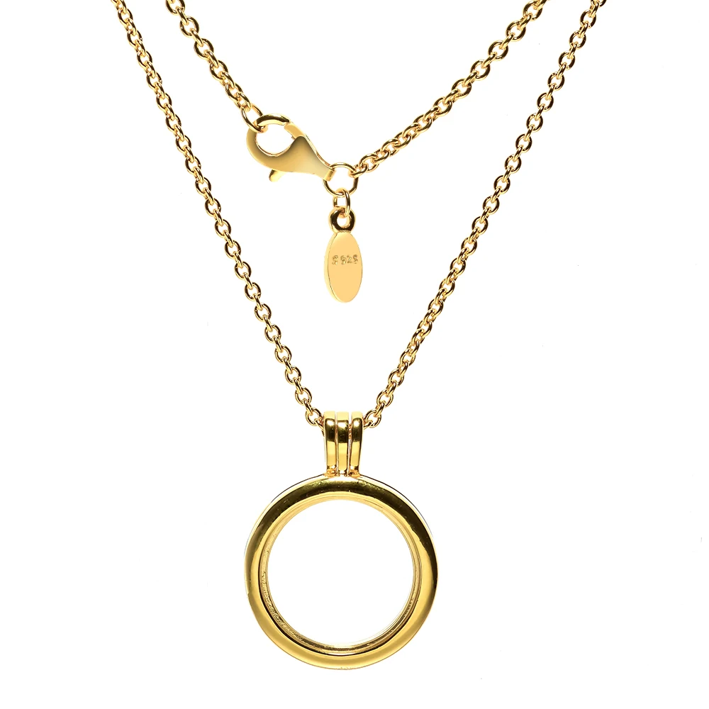 

Signature Floating Locket Shine Necklace 100% 925 Sterling-Silver-Jewelry Free Shipping