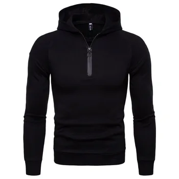 

2018 Autumn Hoodies Men New Cotton Long Sleeve Solid Black Hooded Sweatshirt Men Hoodie Tracksuit Sweat Coat Casual Sportswear