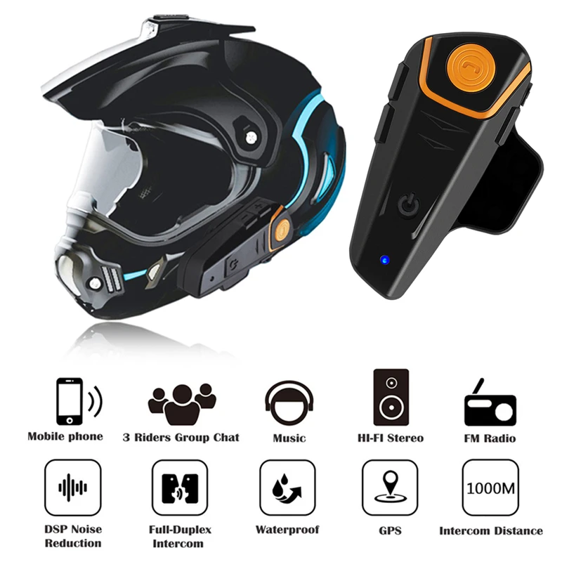 

100% Original 2 pcs BT-S2 Pro motorcycle helmet intercom motorbike wireless bluetooth Headset waterproof FM Radio BT Interphone