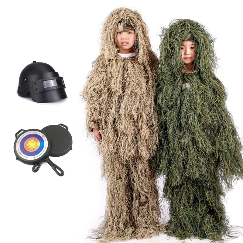 Детский костюм Джунгли Ghillie Мужская камуфляжная тактическая забавная униформа