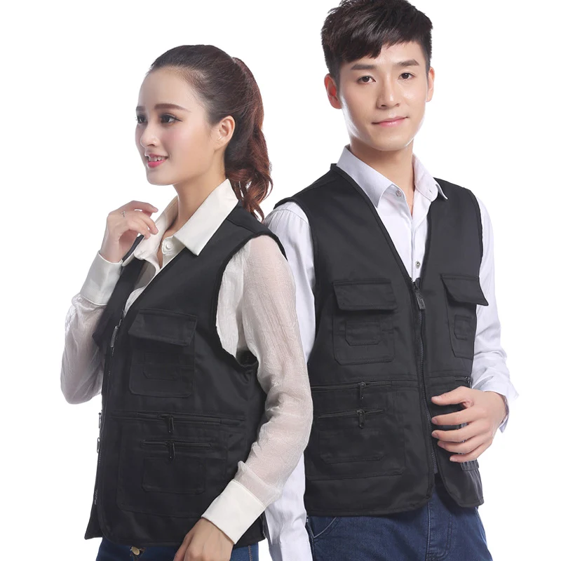

Droppshiping Men Women Waistcoat Multi-pockets Zipper Loose Casual Vest for Outdoor dg88