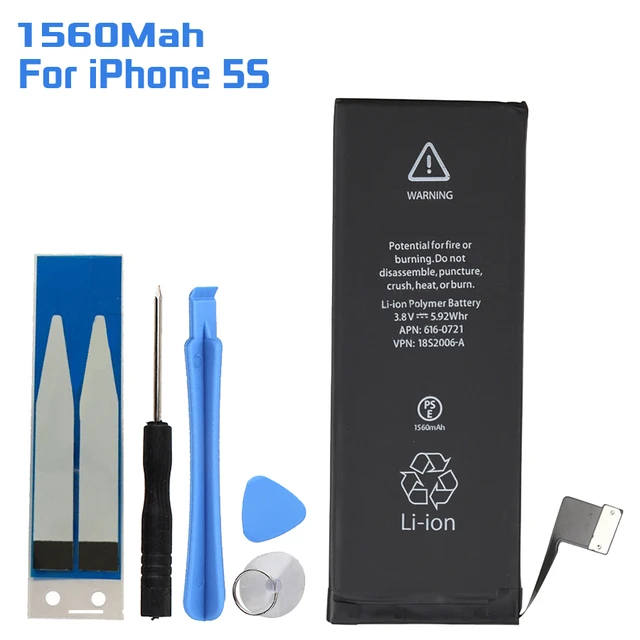 1560mAh For iPhone 5s Phone Rechargeable Li ion Battery Replacement