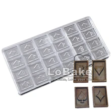 Последние 24 полостей покерная форма поликарбонатовый для шоколада формы конфеты печенья чипы формовочный инструмент дома diy приспособление для выпечки