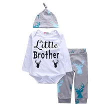 Fashion Newborn Baby Boys Infant Outfits Clothes Rompers T-Shirt Tops Pants Trousers Hat