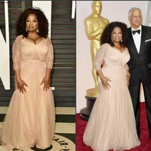 Oprah Winfrey платья знаменитостей V образным вырезом красный ковры праздники Выпускной одежда формальные Вечеринка платья большого размера индивидуальный