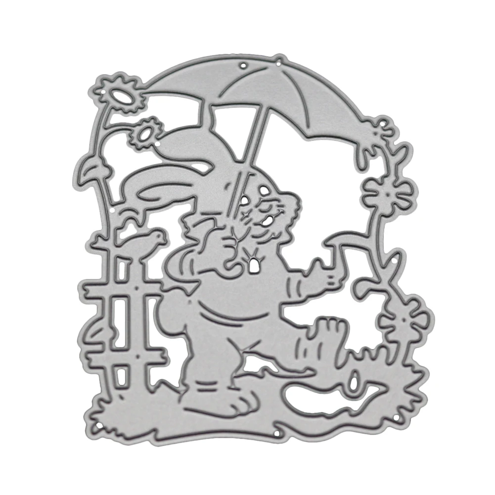

Rabbit Frame Metal Cutting Dies Umbrella Stencils For DIY Scrapbooking Album Paper Decorative Crafts Embossing Die Cut 2019 New