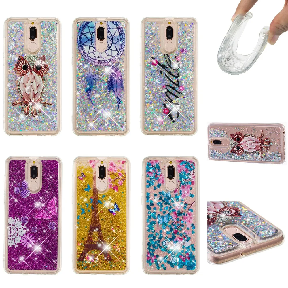 

Soft TPU Back Cover For Huawei Honor 4C 5C 5A 6C 6A 7C 7 7A 7X 8 9 9i 10 Lite Pro Dynamic Liquid Glitter Quicksands Silicon Case