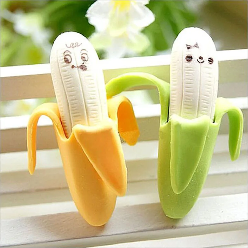 2pcs/lot Banana Eraser/ Novelty eraser / Rubber Eraser/ kids Gifts food