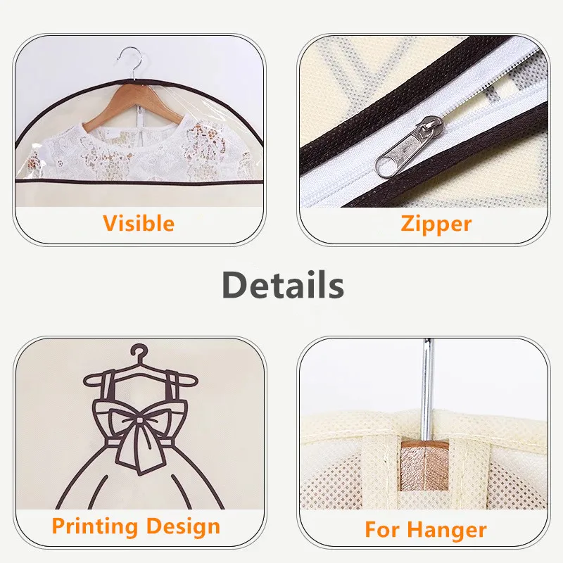 Clothing Covers Home Garment Dress Suit Clothes Dust-proof Cover Storage Bags Organizer Protect Clothes Dress Outer Supplies