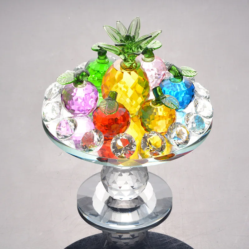 Crystal Fruits Decoration Crafts Ornaments Fruit Platter Figurines Miniatures Figurines