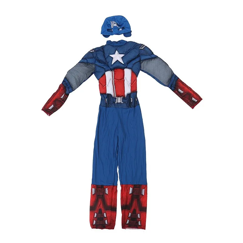 Superhero Muscle Captain America Kids Costume Avengers Christmas Purim Festival Cosplay Costume Boys Girls Birthday Party Gift