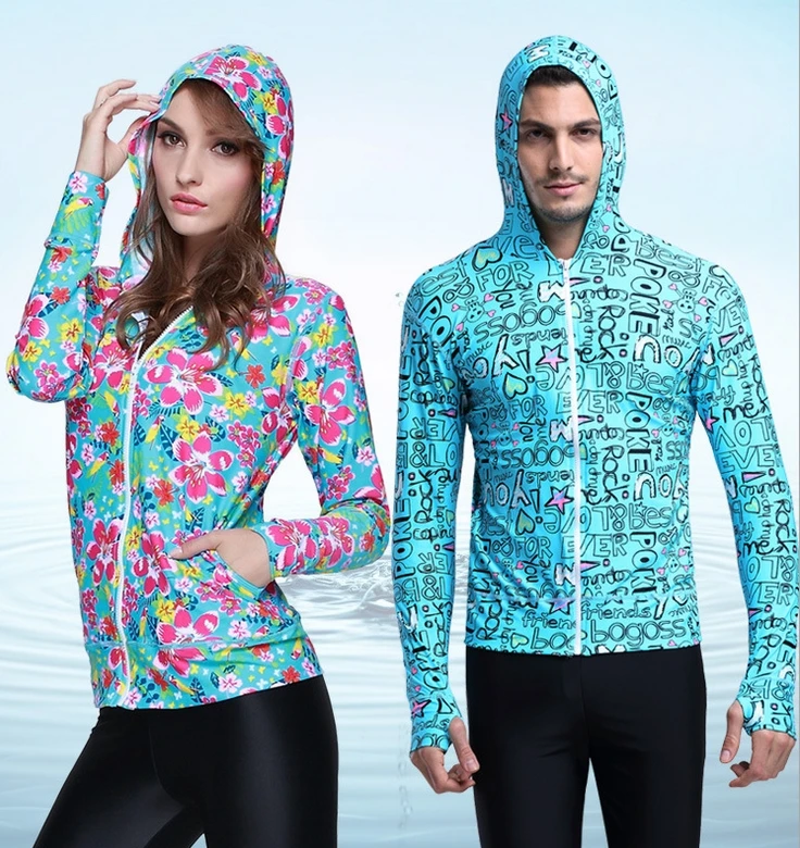 

SBART UPF50 Rashguard Fishing Snorkeling Swimming Surfing Wetsuit Hooded Jacket Men's Women's Long Sleeve Diving Suit S710
