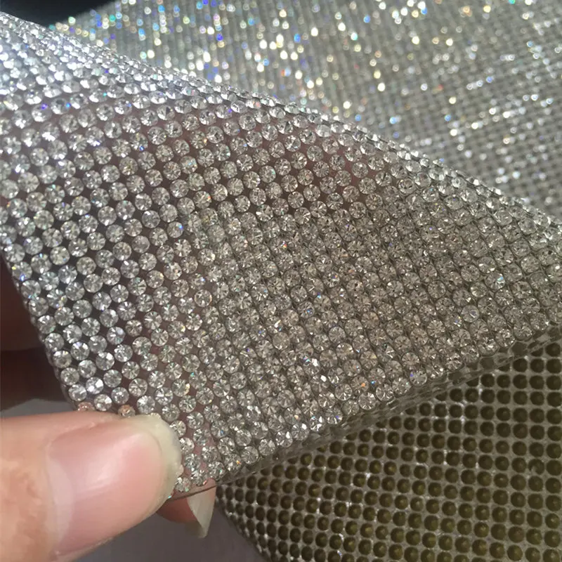 Big Promotion!SS8 Clear Crystal Rhinestone Beaded Trim