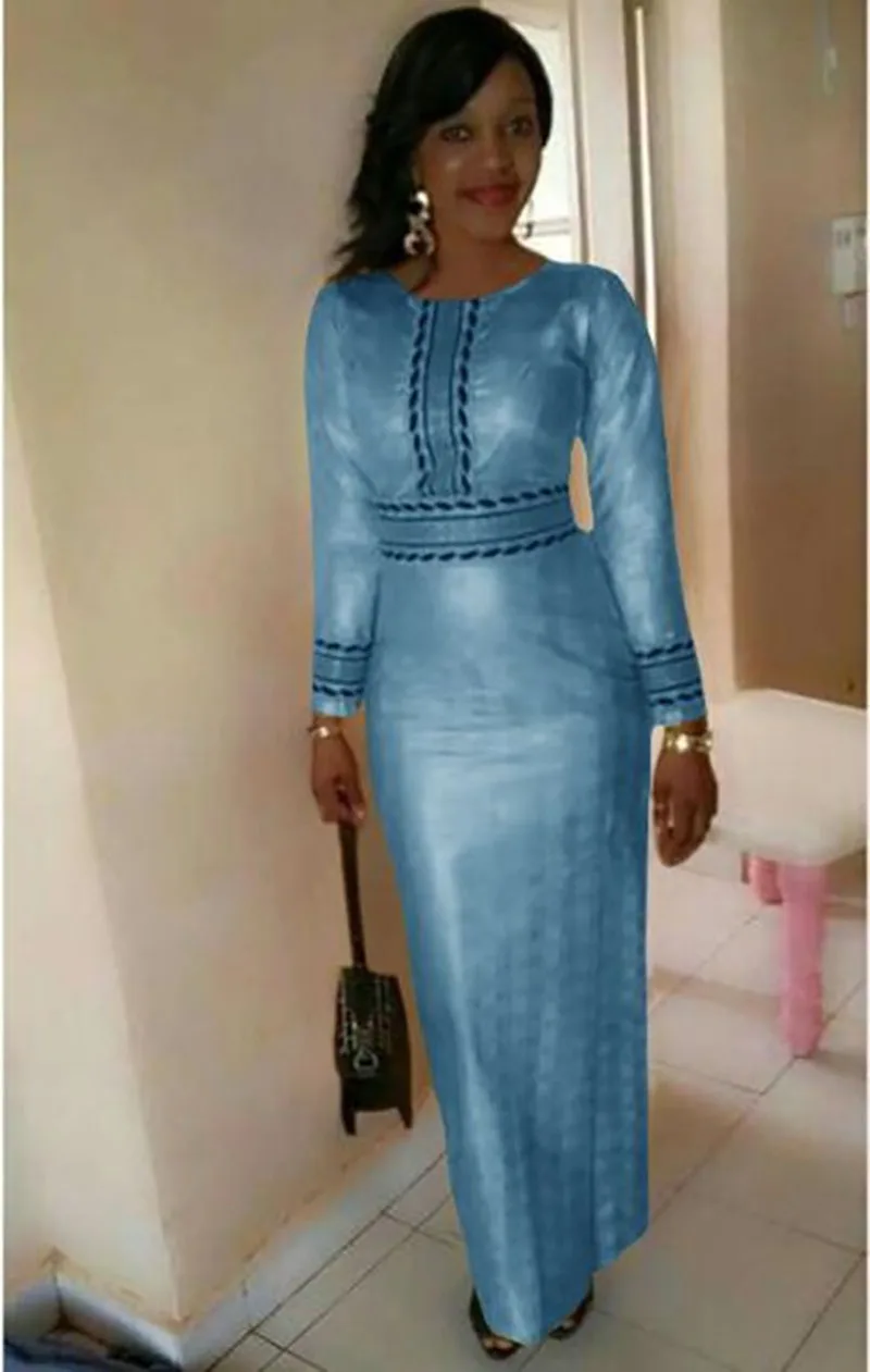 В африканском стиле Макси Bodycon Карандаш платье для женщин с круглым вырезом лоскутное Сверкающее вечернее Формальное платье одежда с длинными рукавами для леди