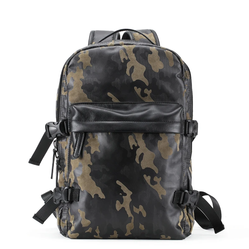 Unique Design Camouflage Printing Backpack High Quality Leather