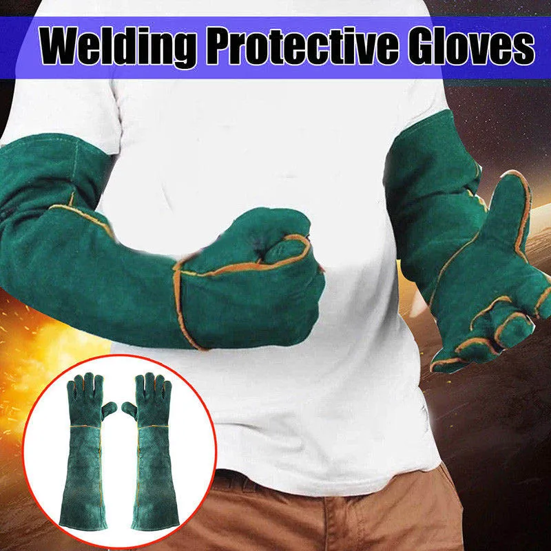 1Pair Electric Welding Gloves High Temperature Resistant Welders Long Gloves 60CM LSMK99
