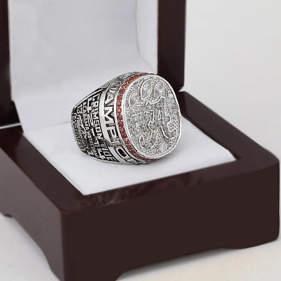 Free Shipping 100copper 2012 Alabama Crimson Tide CHAMPIONSHIP REPLICA FAN RINGS Cubic Zirconia