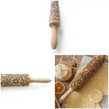 Экономичная деревянная Скалка с тиснением для рождественской выпечки печенья бисквит Фондант инструмент ds99