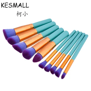 

KESMALL 10PCS Professional Makeup Brush Set Brushes Soft Synthetic Hair Wood Handle Make up Brush Kit Cosmetic Beauty Tool CO428