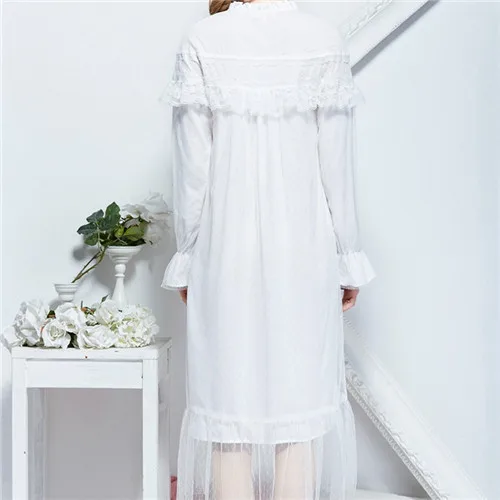 Ночная рубашка женская винтажная белая с сеточкой для дома 2020|vintage nightdresses|long