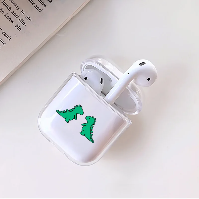 Прозрачный Роскошный мягкий силиконовый чехол для наушников s для Airpods 1/2 чехол с милым динозавром из мультфильма чехол для наушников для Apple Airpods