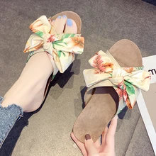 Fashion 2019 Beach Slippers For Women Summer Slippers Women Slides Flip Flops Leopard Bowknot Ladies Home Slippers Buty Damskie