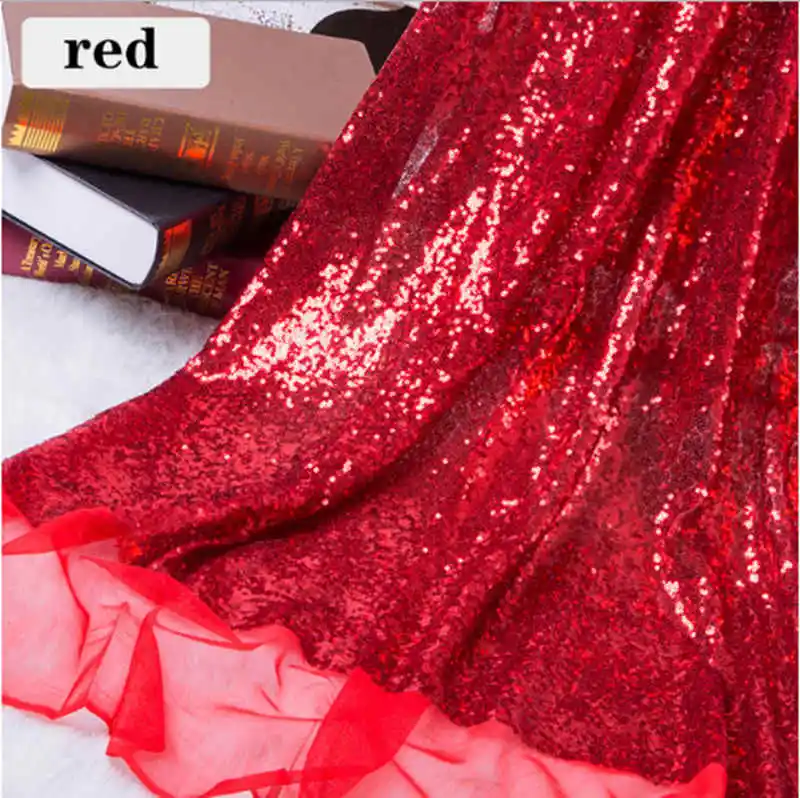 B · Y красная блестящая ткань 2 ярдов 3 мм блестящая ткань для одежды вечерние свадебные украшения для дома-524