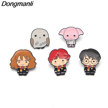 

P2980 Dongmanli wholesale 20pcs/lot Wizard student Metal Enamel Pins and Brooches for Women Men Lapel pin backpack bags badge