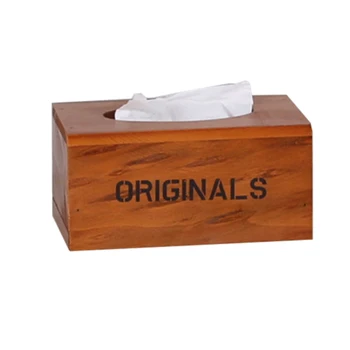 

Vintage Wooden Desktop Tissue Box Ornaments Home Dining Room Tissue Box Storage Box Crafts Multi-function Retro Paper Boxes Gift