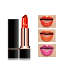 3 цвета цветок желе губная помада Волшебная температура изменить цвет бальзам для губ увлажнитель длительного действия водонепроницаемый блеск для губ, косметика