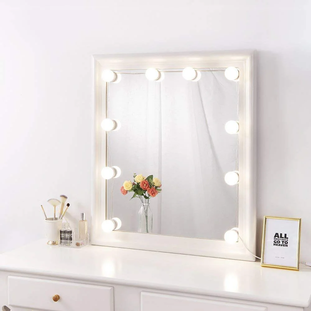 10 светодиодный зеркальный светильник 3 цвета 5 в USB с регулируемой яркостью для женщин, светодиодный голливудский туалетный столик с зеркалом, настольная лампа для макияжа, зеркальный стол, лампа