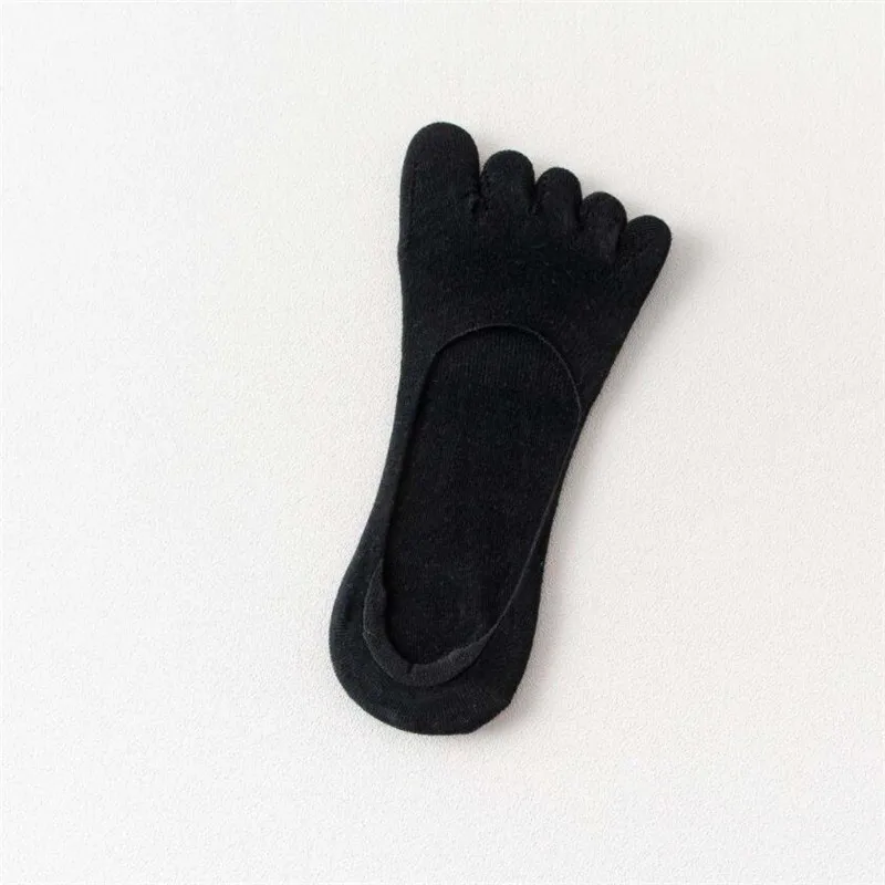 1 пара носков мужские 5 пальцев носки хлопок весна лето удобные дышащие носок с пальцами мужские 5 пальцев короткие носки - Цвет: Черный
