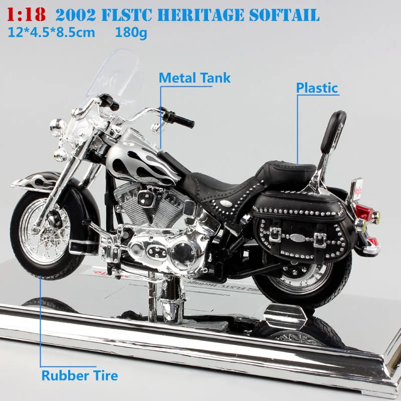 1:18 весы maisto 2002 FLSTC Heritage Softail Классический литья под давлением touring Модель