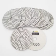 Cheap SHDIATOOL 10pcs 4"/100mm Grit 3000 Professional White Diamond Wet Polishing Pads Resin Bond Sanding Discs Stone Polishing Disc