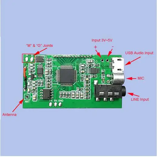 Цифровой Беспроводной fm Радио передатчик модуль микрофон FM доска audiotransmitter модуль 87-108 мГц fm Радио передатчик Модуль