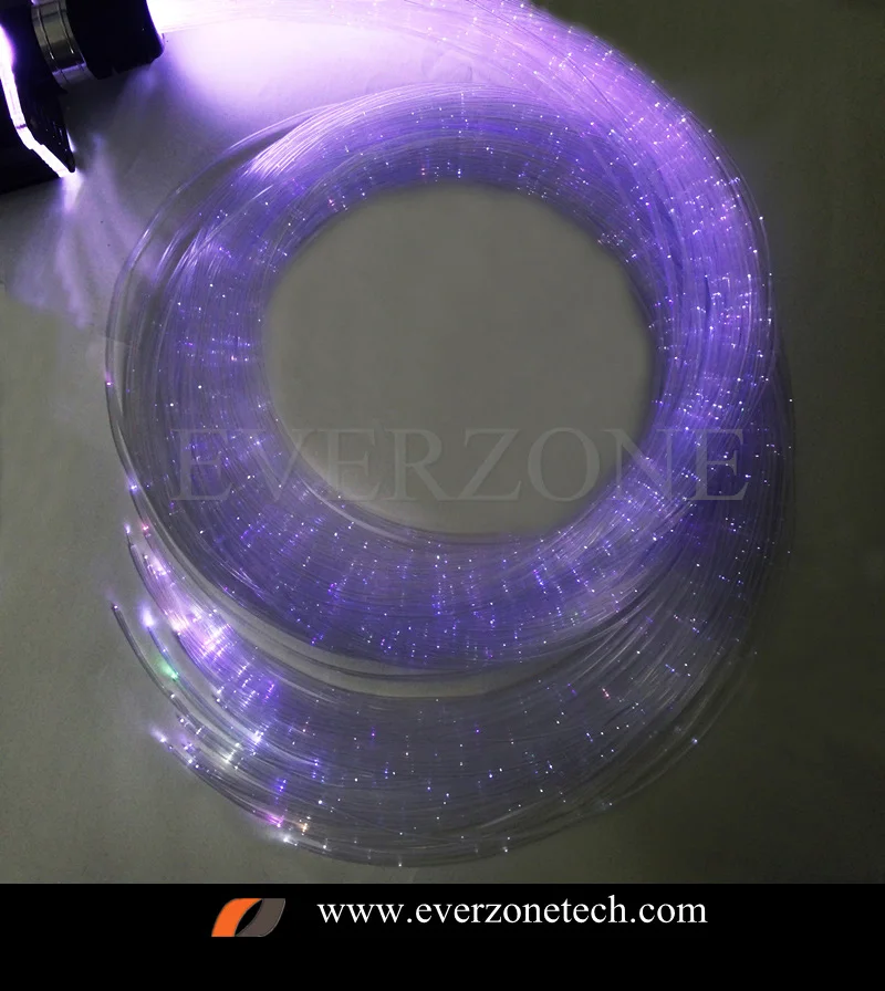 RGBW Colorful LED Optic Fiber Light Bundle 60pcs 3*0.75mm 2m Curtain Cable with IR remote controller FY-750*3-008