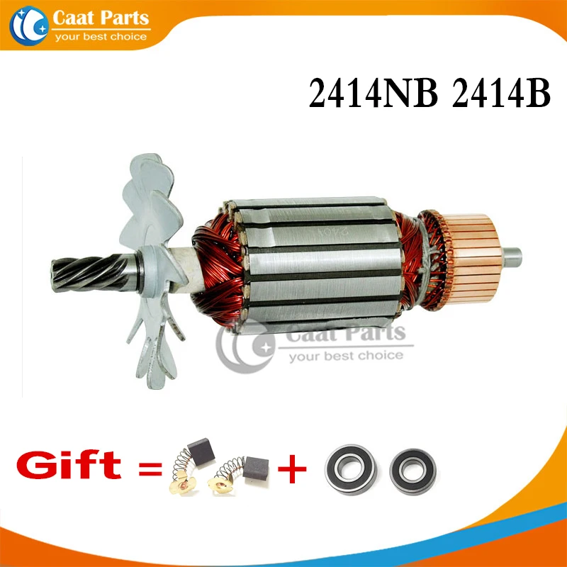 7 Teeth AC 220-240V Armature Rotor For MAKITA 516563-1 516564-9 2414B 2414NB Power Tool Accessories electric hammer drill gear transmission gear for makita hr2470 26 teeth electrical hammer tool accessories