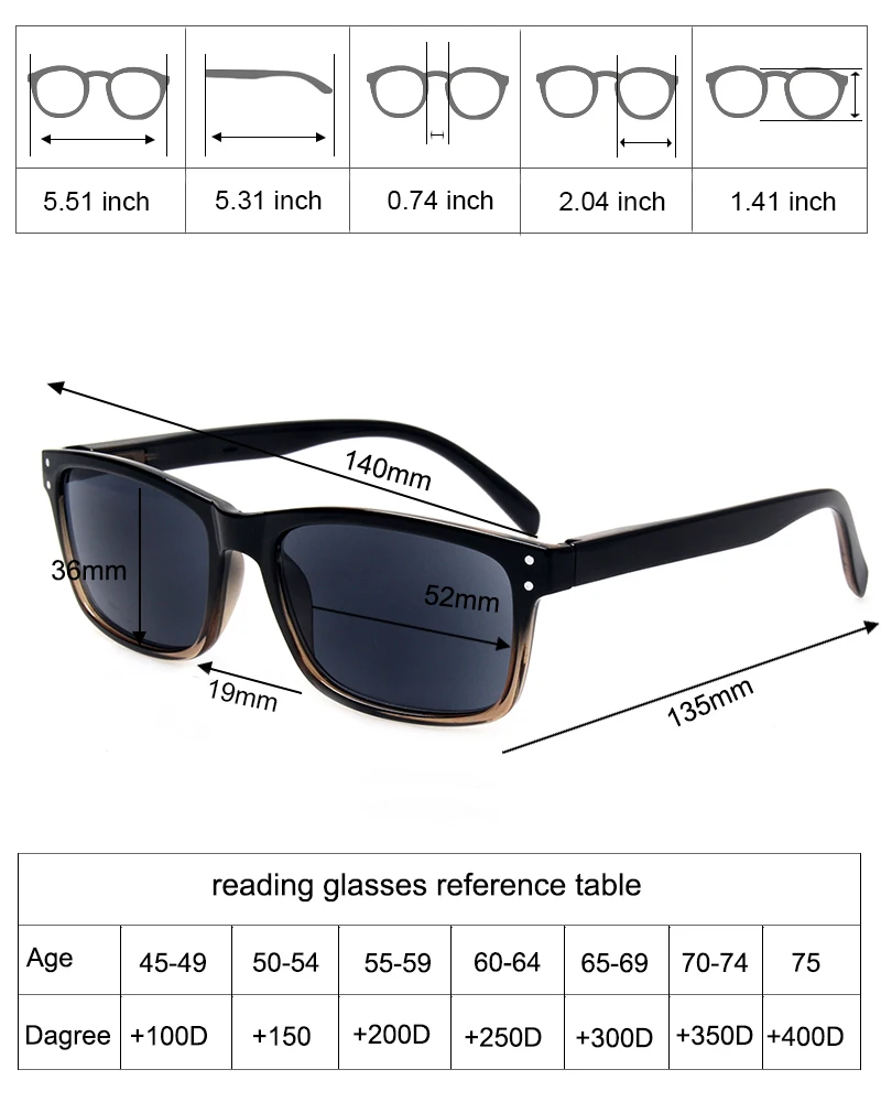 Henotin, классические очки для чтения для мужчин и женщин, весенние шарнирные Пластиковые оправы, качественные солнцезащитные очки 2,0