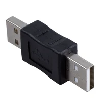connector מתאם SODIAL (R) USB זכר ל זכר Connector מתאם שחור (3)