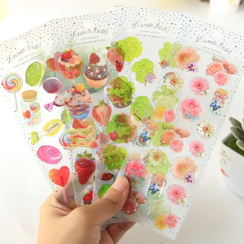 

DIY Colorful Bronzing crystal kawaii Stickers Diary Planner Journal Note Diary Paper Scrapbooking Albums PhotoTag