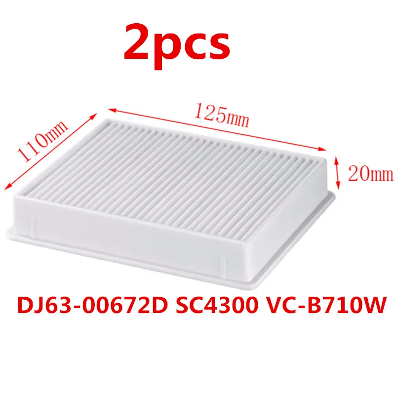 

2 PCS Vacuum cleaner dust hepa filters white filter for samsung DJ63-00672D SC4300 VC-B710W vacuum cleaner replacement parts