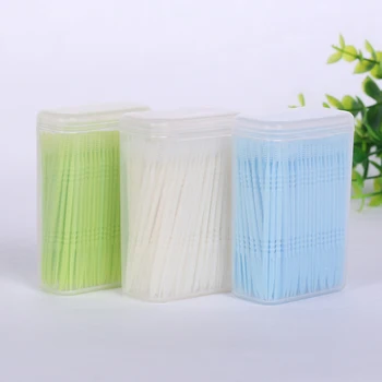 

500pcs 2 way Oral Dental toothpick Floss Disposable Double-head Tool Brush Portable Plastic Toothpick Oral Dental Picks